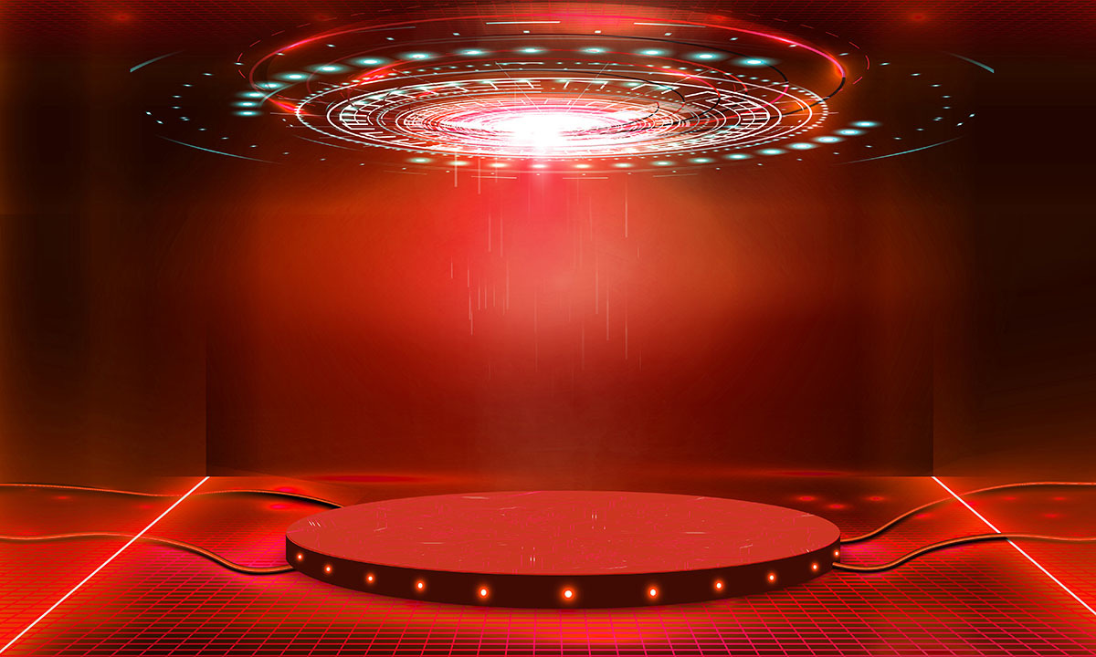 Zukunftsweisende Retail-Plattform mit futuristischem Bühnen-Design, symbolisch für die Omnichannel-Verknüpfung. Das Bild visualisiert unsere Mission, das Retailgeschäft der Zukunft zu gestalten.